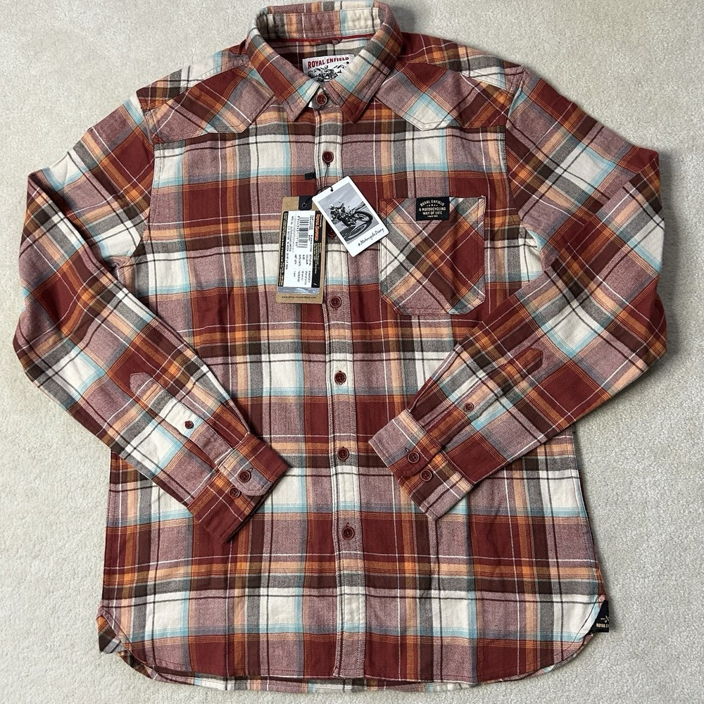 Royal Enfield Flannel Shirt Men's Med Button Up Long Sleeve Motorcycle Diaries